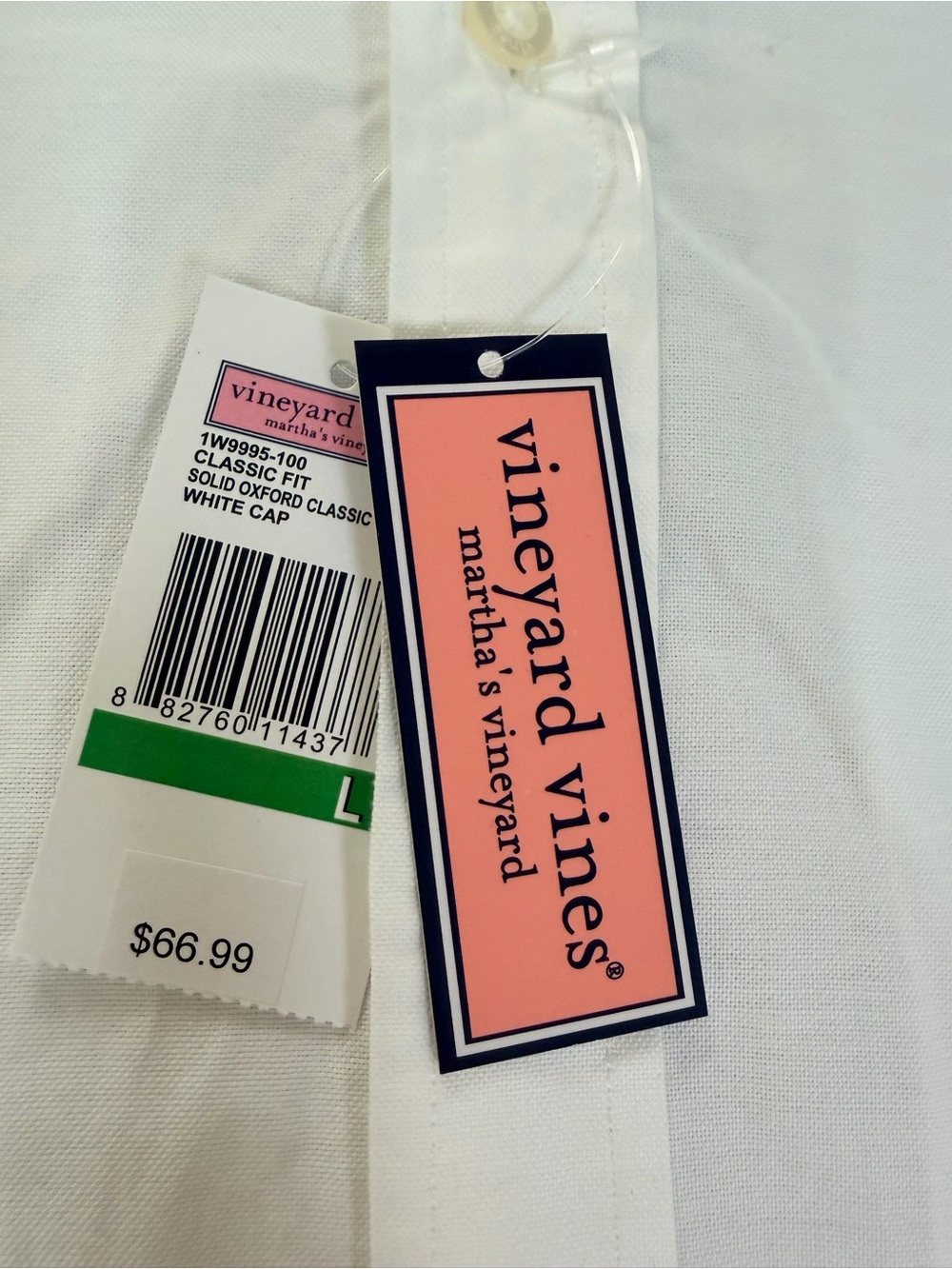 Vineyard Vines White Oxford Men's Button-Down Shirt/ Classic/ Whale Logo- Large - Picture 2 of 10
